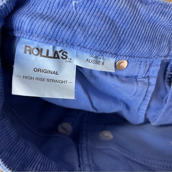 Rolla's Original High Rise Straight Corduroy Crop Pants In Blue Women's Size 27 - Picture 4 of 7